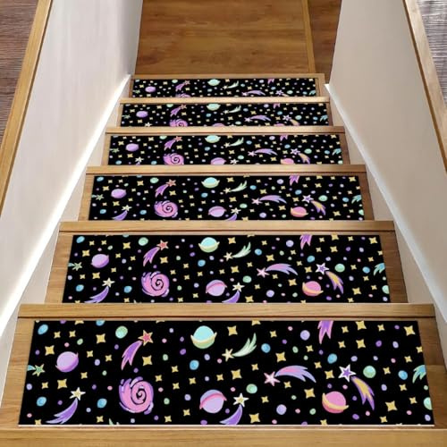 RODAILYCAY Alfombra para peldaños de escalera simple color negro, 15 piezas, 8 x 30 pulgadas, antideslizante, alfombra de seguridad autoadhesiva para interiores para niños, ancianos y mascotas