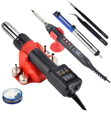 Pistolet À Air Chaud Tout-en-un 750 W Micro Station De Soudage LED Sèche-cheveux Numérique For Outils Réparation BGA Chauffage rapide(8208 908U KIT)