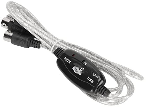 Xiuganpo MIDI-zu-USB-Kabel-Schnittstellenkonverter mit LED-Stromversorgung, 16 Kanäle, USB-PC-Stecker für E-Pianos, Handgerollte Klaviere, OS X