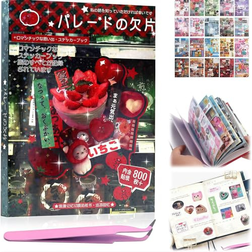 Bafutayawa Sticker, Accessori per journaling Scrapbook, Libro di Adesivi Manga Giapponese Epoque Heisei Retro, 800+ Adesivi Kawaii per Scrapbooking e Fai-da-Te
