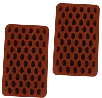 KALLORY Chocolate Bean Silicone Molds for Baking 2pcs Multi-purpose Food-grade Silicone Cake Molds Candy Making Tools for Homemade Desserts and Chocolate Pralines Random Color