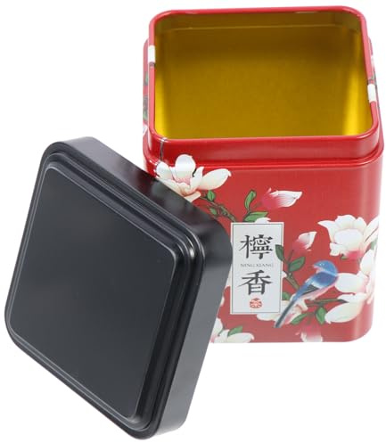 HOMSFOU Boîte à Thé Hermétique en Métal Portable Japonaise Mini, Boîte de Rangement pour Thé et Café, Couleur Citron, Bocal de Conservation Pratique Cuisine, 1 Pièce
