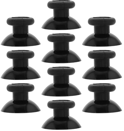 SECFOU Kit de 10 Tapas de Joystick de Silicona para Pulgar en Color Negro, Cubiertas Antideslizantes para Mandos Inalámbricos, Accesorios Gamer para Uso Prolongado