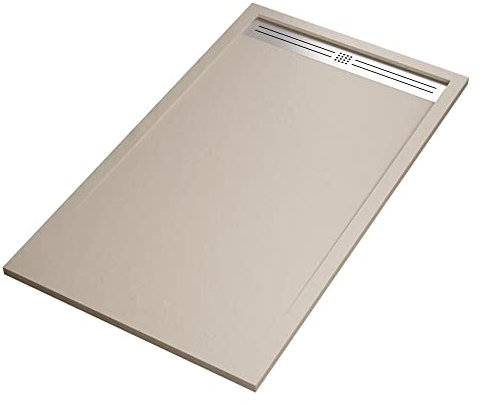 OLIMPO DOCCE - Piatto doccia in marmoresina Crema effetto pietra cemento RELAX - 80x120