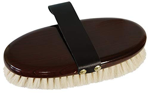 York Pferdekardätsche Ziegenhaar Natur Holz Kardätsche Striegel Pferdebürste (20 cm)