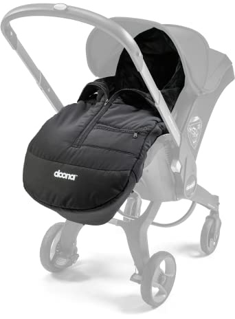 Doona Saco para cochecito - compatible con la mayoría de asientos de auto, cochecitos y capazos - incluye manta acolchada - resistente a la intemperie y lavable a máquina - negro