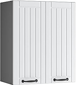 Vicco Hängeschrank Fame-Line, Weiß Landhaus, 60 cm | MDF-Front · Soft-Close · 2 Einlegeböden · Metallgriffe · ✓ Praktischer Stauraum