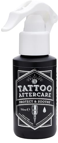 SKNWORKS Tattoo Aftercare Spray 100ml – High Purity Hypochlorous Acid Spray for Cooling, Soothing & Comfort – Post Tattoo Care for New Ink, Maintain Skin Hygiene, Support Recovery and Vibrant Results