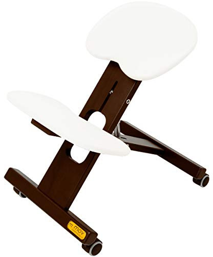 Mercurius Ergo-Office Ergonomischer Stuhl Orthopädischer Kniestuhl Computerstuhl Kniehocker Stoff - Made in EU, CE, TUV (White)