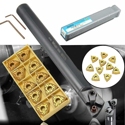 Porte-outils de tournage 20 mm + inserts en carbure + jeu de clés à barre d'alésage