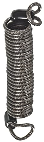 M METERXITY Disc Lock Security Steel Cable - Plastic Coated Spring Reminder Wire Anti-Theft Rope, Apply to Outdoors Protection (2.5mmx1.5m, Black)