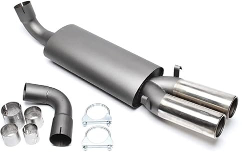 Sportendschalldämpfer Sportauspuff Endschalldämpfer Stahl 2x76mm rund gebördelt mit ABE für 80 90 Typ 89 - Eintragungsfrei - 1034156