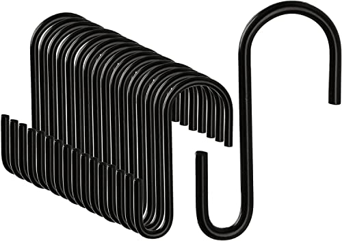 DONQL 30 Pièces Crochet S, Crochet En S Metal, Crochets et Patères pour La Maison, Crochet En S Acier Inoxydable, Crochet Cuisine Ustensiles, Crochet Suspension pour Casseroles Vêtements (noir)