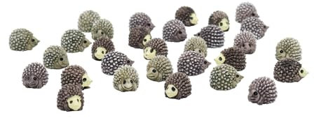 GW Box 30 Pcs Mini Hedgehog Figurines Resin Hedgehog Miniature Garden Animals Figurines for Miniature Landscape Ornament Garden Decoration