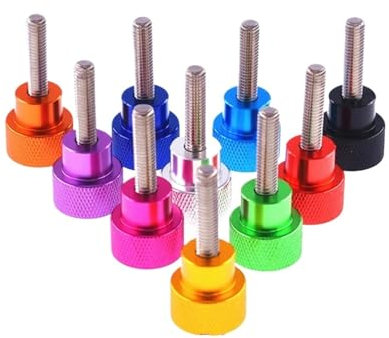 NORAZE 2 Stück Rändelschraube aus Aluminiumlegierung, M3, M4, M5, M6, Aluminium-Rändelkopf, Edelstahlgewinde, handfest angezogene Rändelschrauben (Color : Purple, Size : M5x20)