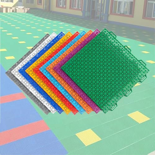 Carreaux de Sol à EmboîTement Dalles De Sol Pour Terrains De Basket En Plein Air, Tapis De Sol Modulaire À Emboîtement De 25cm Pour Salle De Jeux/Terrain Jeux/Stade, Sols Drainants En Plastique À Em