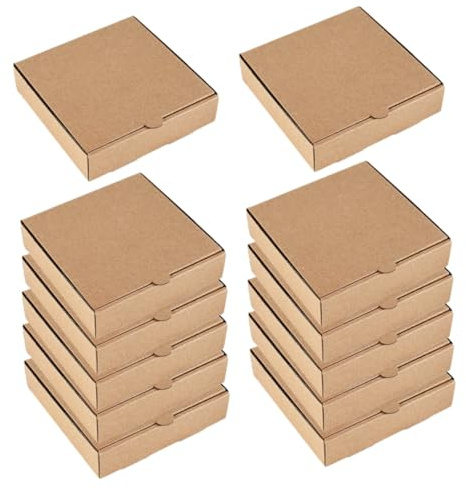 PartyKindom 12 Stück Pizzakartons aus Papier mit Deckel Einfach zu Montieren Blanko Oberfläche zur Individuellen Gestaltung für Pizza und Partyverpackungen