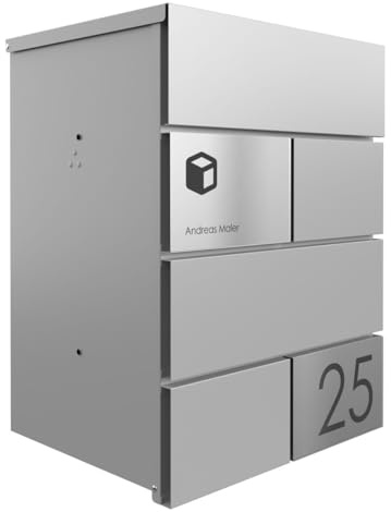 Kant Edition Elegance 3 - Cassetta delle lettere con nome e numero civico (RAL 9007 in alluminio grigio)