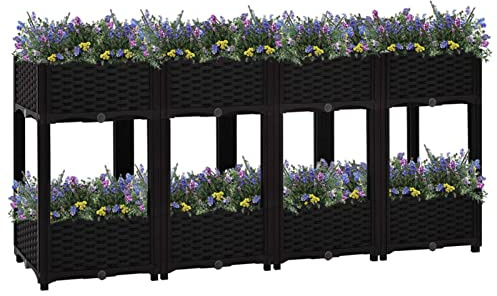 ARKEM Lit surélevé 160x40x71 cm Polypropylène,Bordure Pierre,Kit Gabion,Gabion Jardiniere