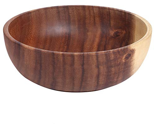 Bol De Service Rond Pour Fruits Ou Salades, Bol à Salade En Bois 22x7.5cm, Bol De Service De Fruits Alimentaires, Vaisselle De Cuisine