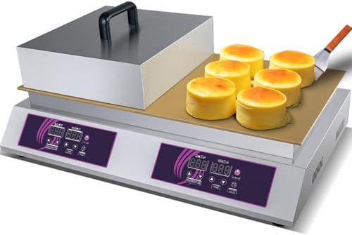 Piastra Elettrica Commerciale per Pancake, Macchina per Souffle, Dorayaki Baker, Macchina per Fare Muffin con Piastra Riscaldante in Rame per Snack Bar da Forno,Doublehead
