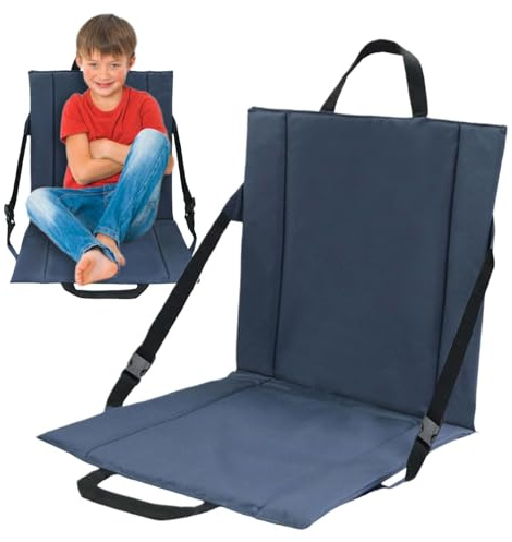 Tragbares Stadion-Sitzkissen, Bleacher-Kissen mit Rückenlehne, klappbarer Komfort-Stadionstuhl, tragbarer gepolsterter Sitz mit Netztasche für Auto, LKW, Flugzeug, Arbeit