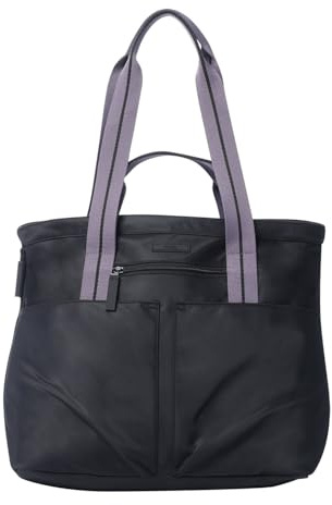 TOTTO - Bolso Ordenador Portátil Mujer, Modelo Cresa, Capacidad 21 L, Bolso Expandible, Bolsillo Portátil 14, Bolsillo Interno Cremallera, Asa de Mano y de Hombro, Pasador para Maleta, Color Negro