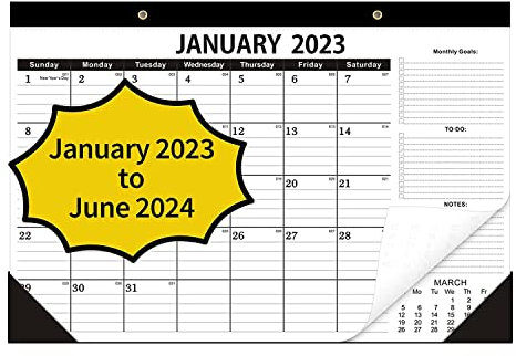 Junterone Tischkalender 2023 - Januar 2023-2024, 18-Monats-Wandkalender, 17 X 12