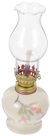 Garneck Vintage Öllaterne Aus Keramik Klassische Petroleumlampe Mit Glasschirm Rustikale Sturmlampe Für Indoor-beleuchtung Und Outdoor- Dekoratives Retro Design Für Zuhause Und Camping