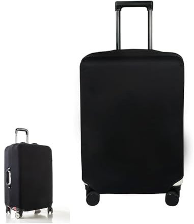 Koffer Schutzhülle, Schutz vor Kratzern und Staub, Schutzhülle Luggage Cover, Elastisch Kofferhülle, Schwarz (M)