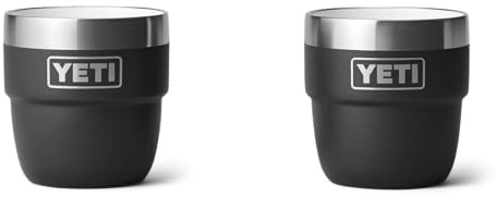 YETI Rambler Espresso Cup, Vacuum Insulated Stainless Steel Stackable Cup, Black, 2 Pack 4 oz (118 ml)