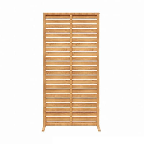 Panneaux d'extérieur en bois pour balcon, terrasse, clôture de jardin, bordures décoratives et extensibles (marron, 90 x 90 cm)