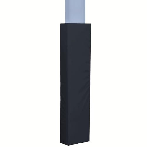 Coussinet de sécurité for poteau carré seulement 1,2 m de haut, 5,1 cm d'épaisseur, en mousse robuste, protection rembourrée, résistant aux intempéries, aux UV, fermeture à crochet/boucle(BLACK,9 x 9