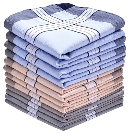 SAVOSWEET 12 Fazzoletti Riutilizzabili in Cotone 100%, Morbidi & Assorbenti, 40x40 cm, Perfetti per Uso Quotidiano, Viaggi & Regali (3 Colori)