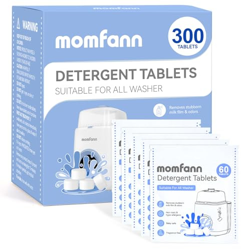 MOMFANN 300 tabletas detergentes profesionales de limpieza profunda para todas las lavadoras de biberones, tabletas de lavado para lavadora de biberones, esterilizador y secadora, fácil de usar | Limpieza profunda, 300 unidades