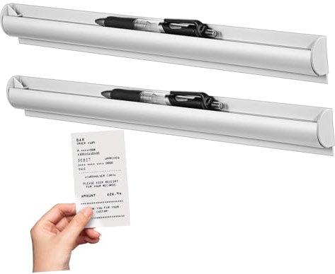 Uonlytech 2pièces Rail Affichage Des Commandes Coulissant Rail Porte-reçus Pour Restaurant Porte-commandes Mural Porte-reçus Coulissant Pour Tickets Porte-commandes Avec Pinces Gestion