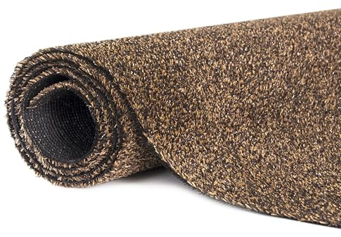 Mazovia Césped Artificial/Estera Marrón Impermeable, Antideslizante para Balcón, Terraza, Patio, Pabellón por Metro, Resistente a la Intemperie - 133 x 450 cm