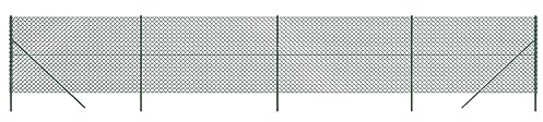 Hoodmeel Maschendrahtzaun Komplettset 1.4 x 10 m - Grün - 140 cm Höhe - Verzinkter Stahl