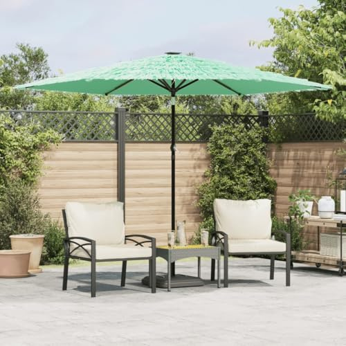 Parasol de Jardin Extérieur, Mât en Acier Vert 38mm, Toit 8 Couches Anti-UV, Mécanisme à Manivelle, Parasol Terrasse et Balcon Résistant au Vent, Dimensions 288 x 288 x 225 cm