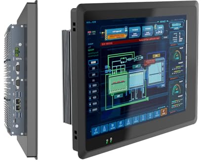 SunKol 19 Panel PC Industriel Fanless IP65 Écran Tactile Tout-en-Un | Windows 10 Pro Embedded Computer, Auto Power-on, I5-7200U, 8 GB RAM, 128 GB SSD, Dual LAN, HDMI, USB, HMI, Automatisation