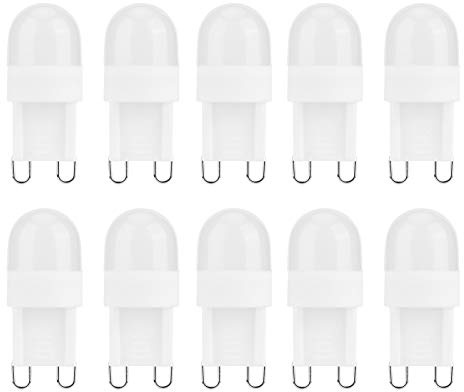 Zerodis 10 Pezzi G9 Bulbo LED di Base G9, Lampadina a LED Bipina con Risparmio Energetico di 1,5 W 50000 Ore di Durata, Raffreddamento Rapido per PC in Ceramica, Base Standard G9