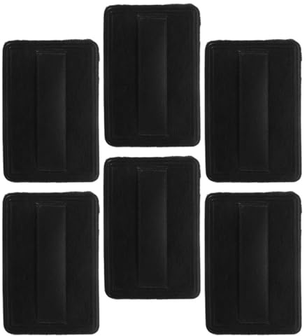 Veemoon 6pcs Black Ultra-soft PU Leather Makeup Powder Applicators Thin Replacement for Loose Cosmetics Powder Fluffy Sponges for Smooth Even Blending and Quick Puff Swap