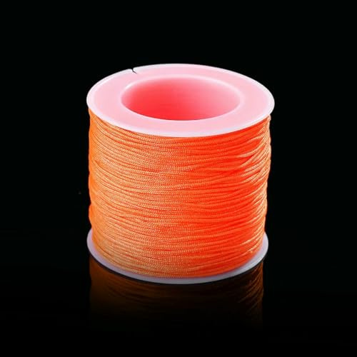 50 Meter/Rolle 0,8 mm Neon-Nylonschnur, chinesischer Knoten, Makramee-Schnur, Armband, geflochtene Schnur, DIY-Quasten, Perlenschnur, Faden, Neonorange