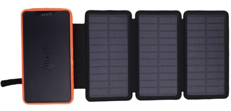 CHICIRIS Caricatore di Caricatore Solare Power Bank 20000MAH ALTA CASAZIONE, Portatile con Luci a LED, Ricarica Multi-dispositivo, Progettazione Portatile, Efficienza di Ricarica Migliorata (ORANGE)