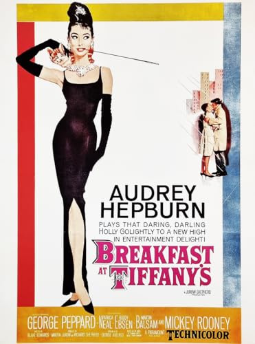 KUSTOM ART Poster Decorativo da Parete Serie Locandine Film Celebri Breakfast at Tiffany's Audrey Hepburn Darling Stampa su Carta Patinata 40x30cm Senza Cornice