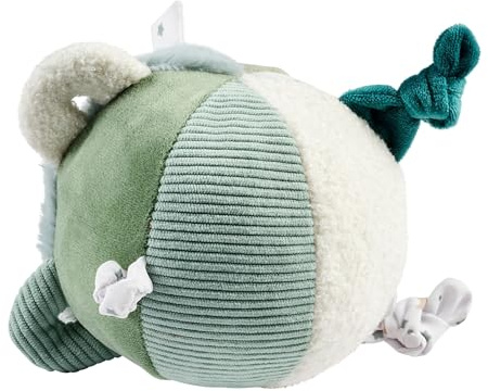 Nattou Lapidou Aktivitätsball - Kuschelball - Kuschelball - Greifball und Rassel für Babys - für Neugeborene - Durchmesser 15 cm - Lindgrün