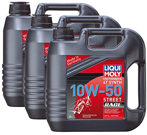 Liqui Moly 3X 1686 Motorbike 4T Synth Motorradsport Street Race 10W-50 4L