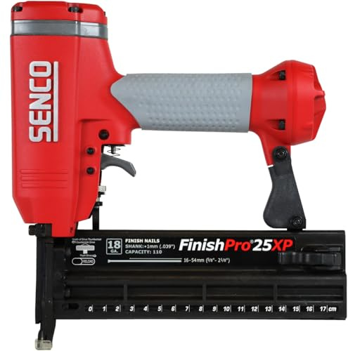 SENCO 762002N FinishPro 25XP 18Ga Brad Nailer – Drives 1.2mm AX/AY Brads 16–55mm - NeverLube Oil‑Free Design - Power Adjustment - Lightweight Pro Tool for Trim - Cabinets & Furniture