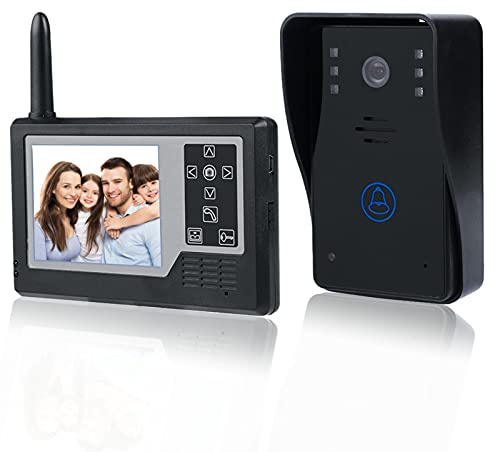Videocitofono Senza Fili, Videocitofono Smart, Video Citofono, 2,4 GHz Wireless Wave elettromagnetico Schermo TFT a colori 3,5 pollici Schermata vivavoce/Interfono Bidirezionale(1V1)