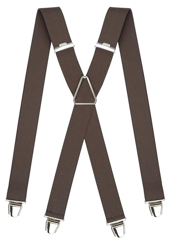 PIERROT Men’s Suspenders - One Size Adjustable and Elastic Suspenders for Men Trousers Heavy Duty with 4 Very Strong Clips